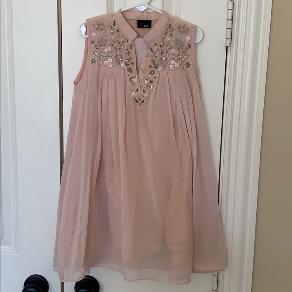 Embroidered Pink Girls Shalwar Kameez